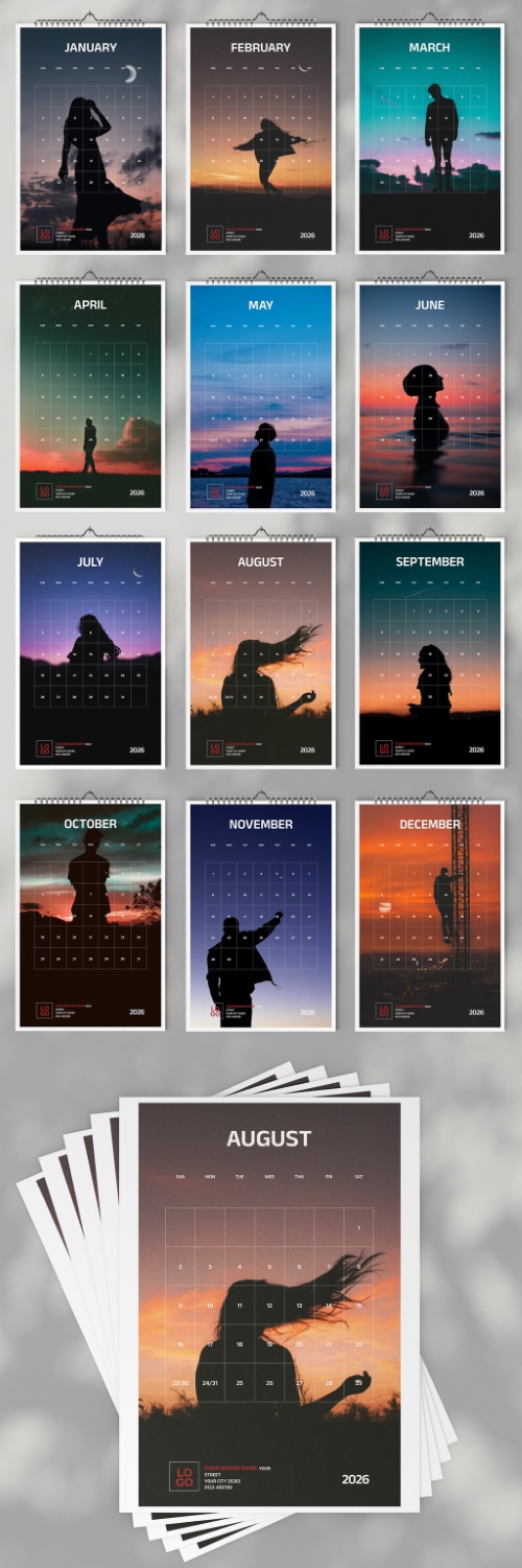 2026 InDesign Calendar Templates 51xINDD