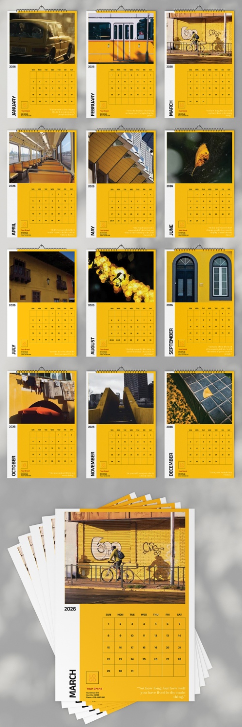2026 InDesign Calendar Templates 51xINDD