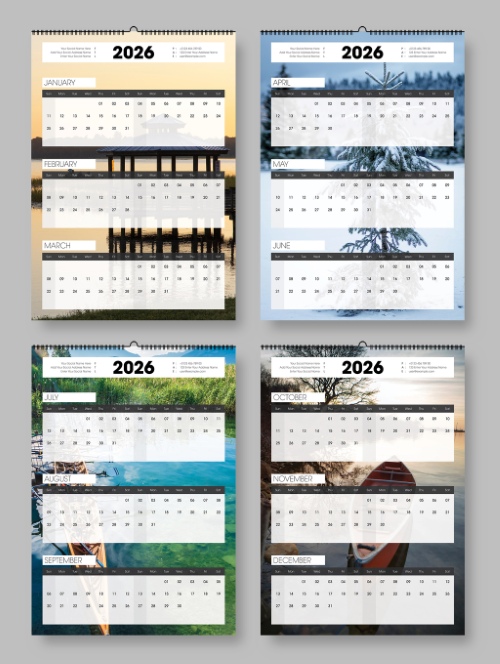 2026 InDesign Calendar Templates 51xINDD