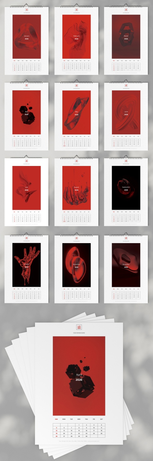 2026 InDesign Calendar Templates 51xINDD