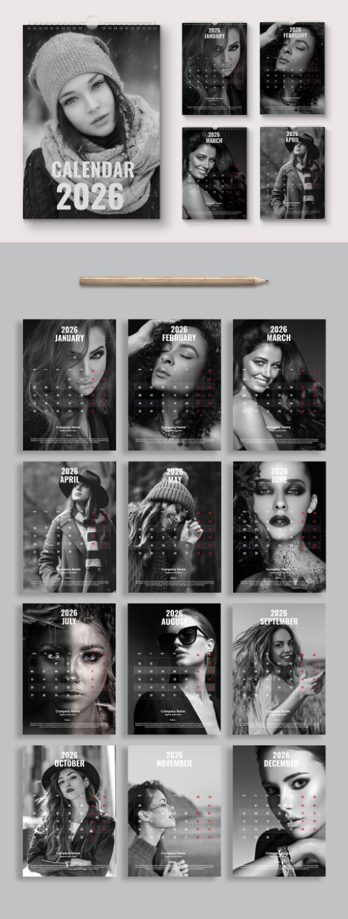 2026 InDesign Calendar Templates 51xINDD