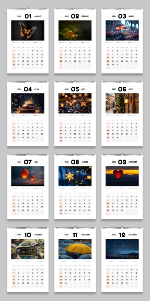2026 InDesign Calendar Templates 51xINDD