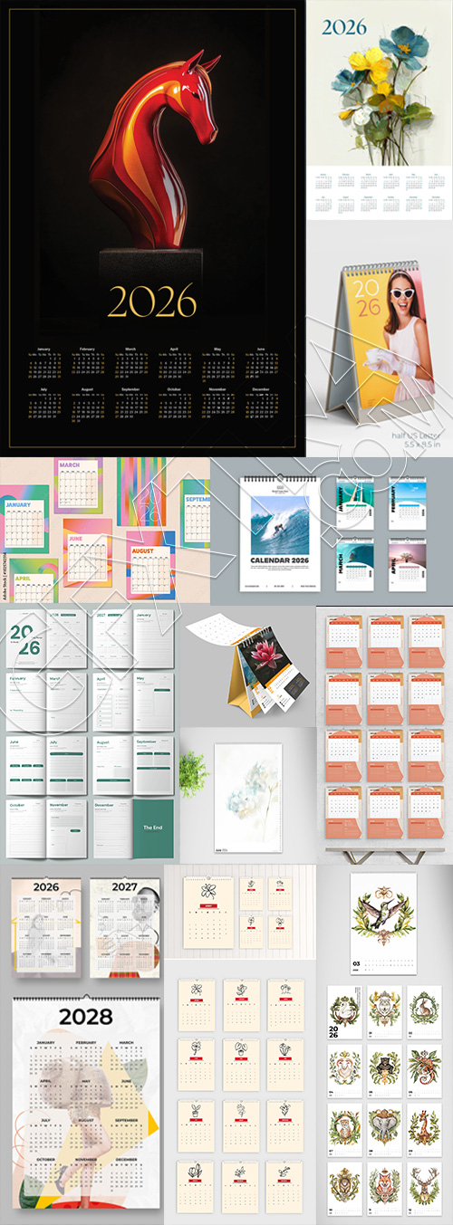 2026 InDesign Calendar Templates 51xINDD