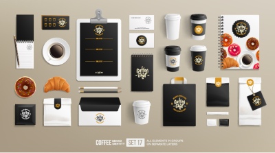 Food & Drink Identity Mock-Ups 28xAI