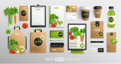 Food & Drink Identity Mock-Ups 28xAI