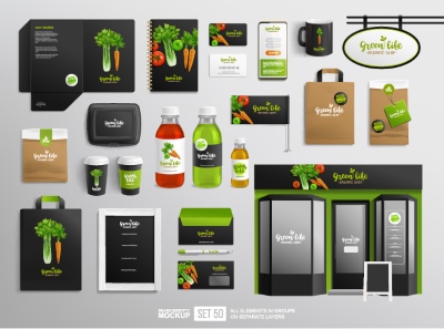 Food & Drink Identity Mock-Ups 28xAI