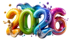 New Year 2026 Transparent Numbers 25xPNG