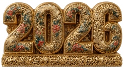New Year 2026 Transparent Numbers 25xPNG