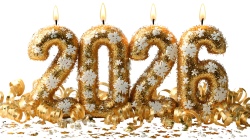 New Year 2026 Transparent Numbers 25xPNG