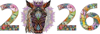 New Year 2026 Vector Numbers 25xAI