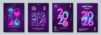 New Year 2026 Vector Numbers 25xAI