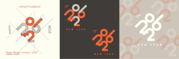 New Year 2026 Vector Numbers 25xAI
