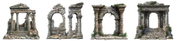 Ancient Big Structures & Sculptures 37xPNG