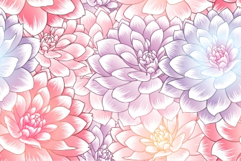 Dahlia Aster Seamless Patterns #1, 25xAI