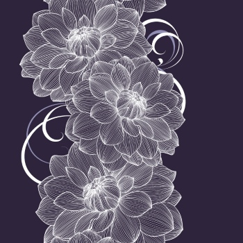 Dahlia Aster Seamless Patterns #1, 25xAI