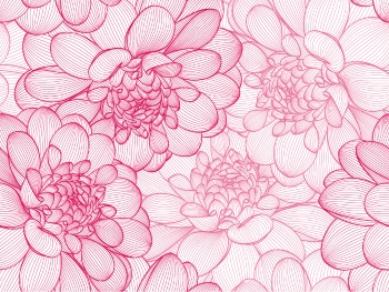 Dahlia Aster Seamless Patterns #1, 25xAI