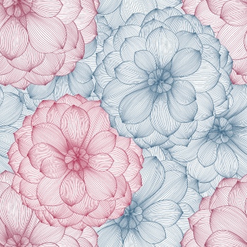 Dahlia Aster Seamless Patterns #1, 25xAI