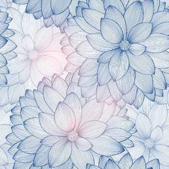 Dahlia Aster Seamless Patterns #1, 25xAI
