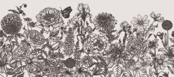 Dahlia Aster Seamless Patterns #1, 25xAI