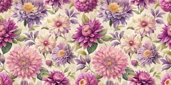 Dahlia Aster Seamless Patterns #2, 25xAI