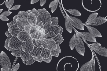 Dahlia Aster Seamless Patterns #2, 25xAI