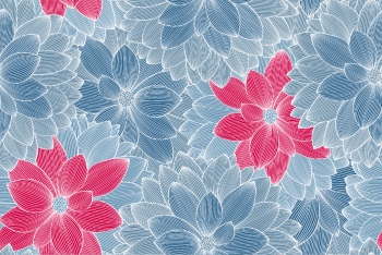 Dahlia Aster Seamless Patterns #2, 25xAI