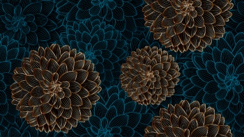 Dahlia Aster Seamless Patterns #2, 25xAI