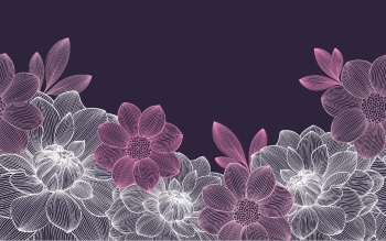 Dahlia Aster Seamless Patterns #2, 25xAI