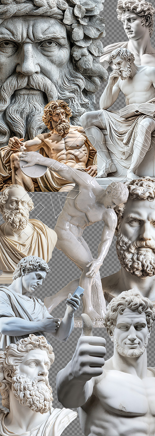 Male Sculptures Transparent 42xPNG