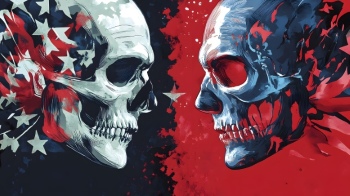 Bloody American Flags - Hero or Invader 32 Images