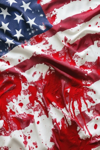 Bloody American Flags - Hero or Invader 32 Images