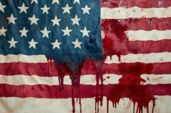 Bloody American Flags - Hero or Invader 32 Images