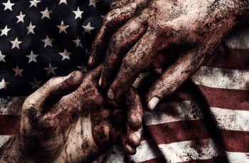 Bloody American Flags - Hero or Invader 32 Images