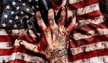 Bloody American Flags - Hero or Invader 32 Images
