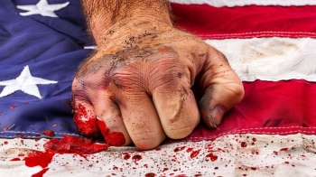 Bloody American Flags - Hero or Invader 32 Images