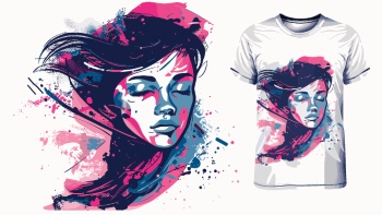 T-Shirt Design Fascinating Faces #2, 25xAI