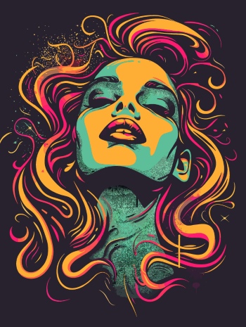 T-Shirt Design Fascinating Faces #2, 25xAI