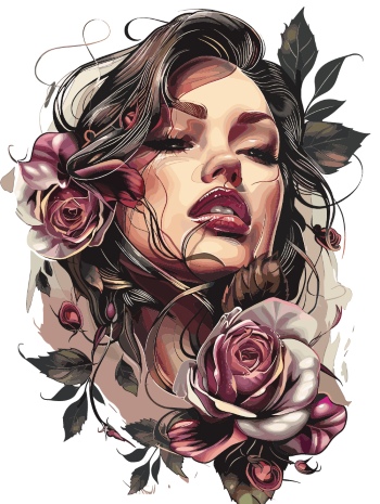 T-Shirt Design Fascinating Faces #2, 25xAI