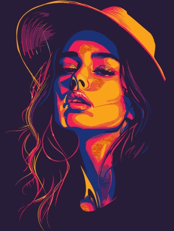 T-Shirt Design Fascinating Faces #2, 25xAI