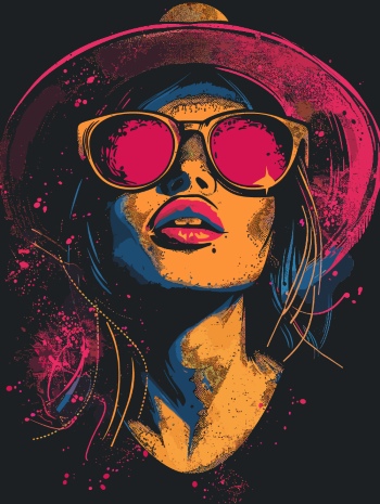 T-Shirt Design Fascinating Faces #2, 25xAI