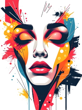 T-Shirt Design Fascinating Faces #3, 25xAI