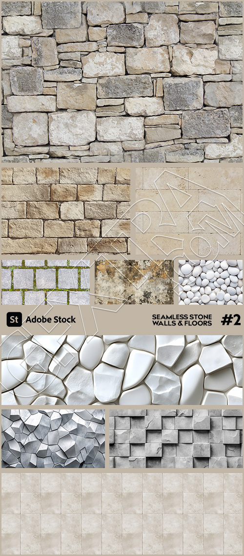 Seamless Stone Walls & Floors #2, 25xJPEG