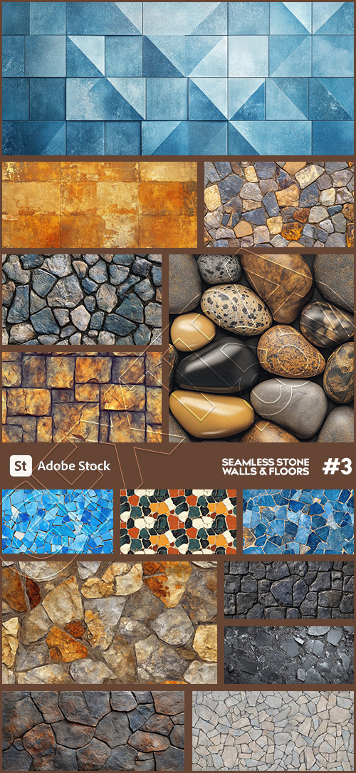 Seamless Stones Walls & Floors #3, 25xJPEG