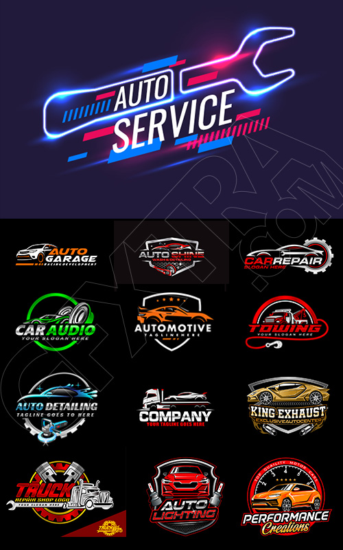 Auto Service Logos 34xAI