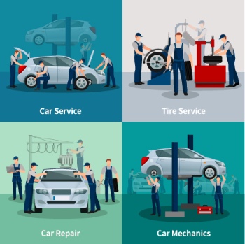 Auto Service Design Elements & Logos 25xAI