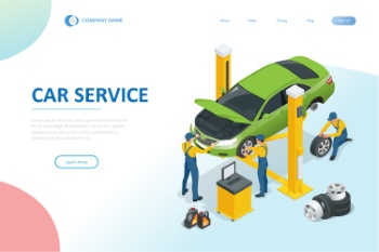 Auto Service Design Elements & Logos 25xAI