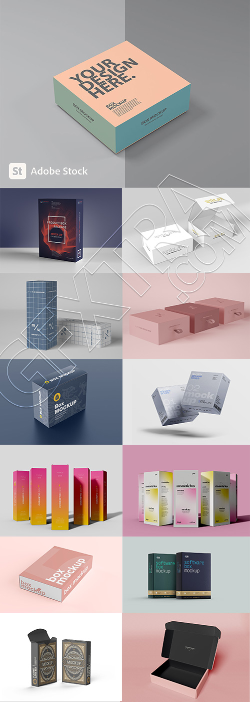 Different Box Mockups 23xPSDT