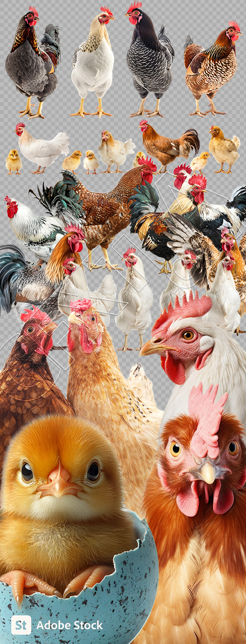 VILLAGE PNG CHICKENS #1, 32xPNG