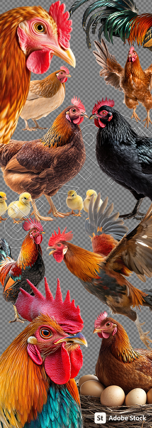 VILLAGE PNG CHICKENS #2, 31xPNG