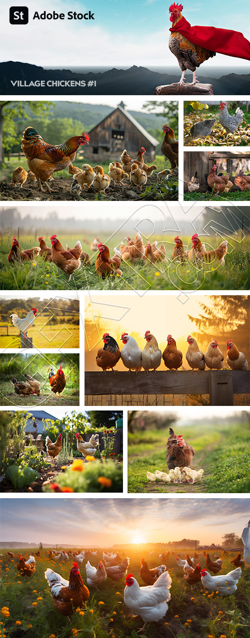 VILLAGE CHICKENS #1, 40xJPG
